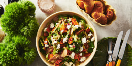 Green Salad with Roasted Butternut Squash, Pears, and Goat Cheese
