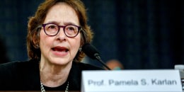 Image: Pamela Karlan, professor at Stanford Law School, testifies at a House Judiciary Committee hearing on the impeachment inquiry on Dec. 4, 2019.