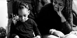 A scholar from Generation Hope, a nonprofit focused on college completion and early childhood success for teen parents in the Washington, D.C., area, with her child.