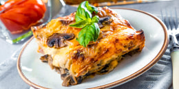 vegetarian lasagna with mushrooms