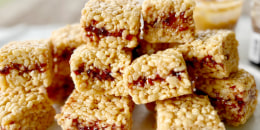 Peanut Butter and Jelly Rice Krispie Treats