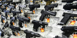 A booth at the South Florida Gun Show in Miami in 2018.