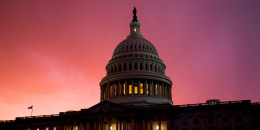 Capitol dome at sunset