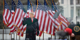 President Donald Trump speaks to supporters from the Ellipse near the White House on Jan. 6, 2021.