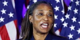 Emily's List President Laphonza Butler at a Biden-Harris campaign rally in Washington