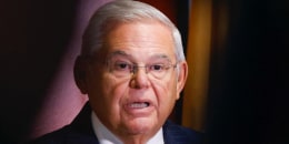  Sen. Bob Menendez, D-N.J., speaks during a news conference 