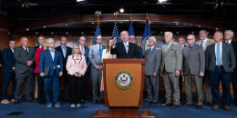 Steve Scalise along with other House Republican members during a news conference