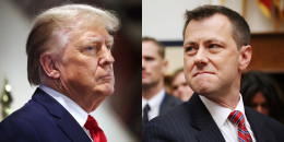 Image: Former President Donald Trump and former FBI official Peter Strzok.