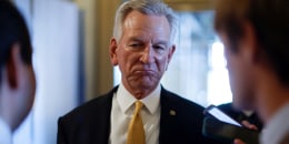 U.S. Senator Tuberville speaks with reporters at the U.S. Capitol in Washington