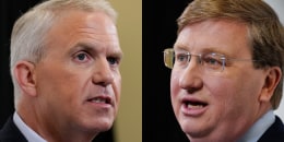 Brandon Presley, the Democratic nominee for Mississippi governor, and Gov. Tate Reeves.