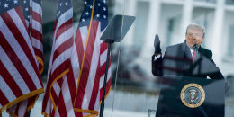 Former U.S. President Donald Trump speaks to supporters from The Ellipse in Washington, DC. on Jan. 6, 2021. 