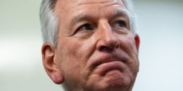 Sen. Tommy Tuberville, R-Ala., speaks to reporters at the US Capitol 