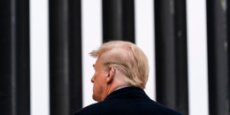 Then-President Donald Trump at the border wall in Alamo, Texas.