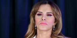 Lucía Méndez en una conferencia de prensa en la Ciudad de México.