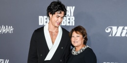Charles Melton and his mother Sukyong Melton at The Critics Choice Association Celebration of Cinema & Television in Los Angeles, Calif. on Dec. 4, 2023. 