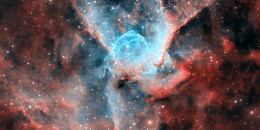 An extremely hot star thought to be in a brief pre-supernova stage of evolution.
