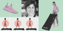 Sarah Jacoby trying out a walking pad