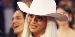 Beyoncé wears cowboy hat at 2024 Grammy Awards.
