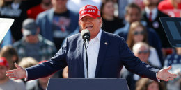 Donald Trump during a rally in Vandalia, Ohio
