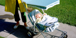 Baby sleeping in stroller