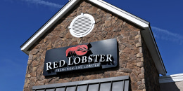 Red Lobster restaurant sign.