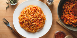 Spaghetti in tomato sauce.