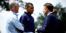 French President Macron meets French national soccer team ahead of the UEFA Euro 2024