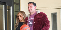 Jennifer Lopez y Ben Affleck en el YMCA