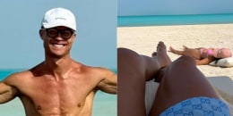 Cristiano Ronaldo y Georgina Rodríguez en traje de baño y en la playa