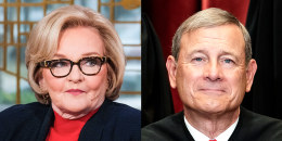 A side by side split of Claire McCaskill and John Roberts