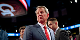 Georgia Gov. Brian Kemp walks through the CNN Spin Room ahead of a presidential Debate on June 27, 2024 in Atlanta.