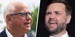 Vice Presidential candidates Tim Walz and J.D. Vance.