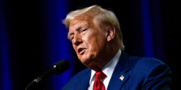Donald Trump speaks onstage