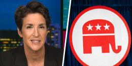 Rachel Maddow; Republican National Committee seal.