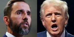 A side by side of Jack Smith and Donald Trump