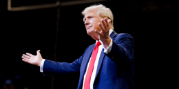 Donald Trump at a rally in Bozeman, Mont.
