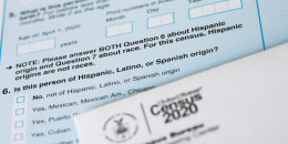 A United States 2020 Census questionnaire question about Hispanic, Latino, or Spanish origin in Silver Spring, Md. on April 26, 2020. 