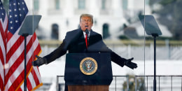 Donald Trump speaks to his supporters