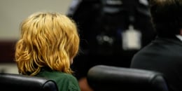Suspected gunman Colt Gray sits in the Barrow County courthouse during his first appearance for the Wednesday shooting at Apalachee High School, on September 6, 2024, in Winder, Georgia. 