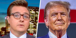 Chris Hayes and Donald Trump.