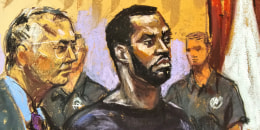 A drawing of Sean "Diddy" Combs appearing before U.S. Magistrate Judge Robyn Tarnofsky in New York federal court