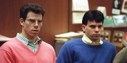 Erik Menendez (L) and his brother Lyle (R) listen during a pre-trial hearing.