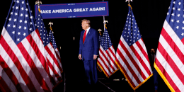 Republican presidential nominee, and former U.S. President Donald Trump during a campaign rally in Novi, Mich. on Oct. 26, 2024. 