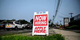 Help Wanted sign on road on Long Island in 2021