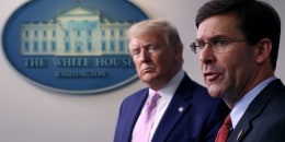 Image: Then-Secretary of Defense Mark Esper and then-President Donald Trump at the White House in 2020.