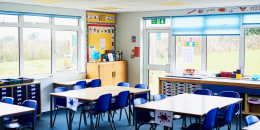 Empty primary school classroom