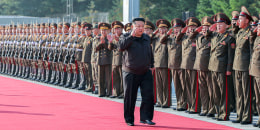 Kim Jong Un visiting the command of the 2nd Corps of the Korean People's Army.