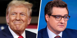 Former President Donald Trump and MSNBC's Chris Hayes.