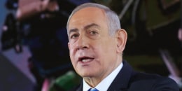 Benjamin Netanyahu  speaks during a ceremony