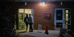 Voters arrive at an early voting location in North Carolina